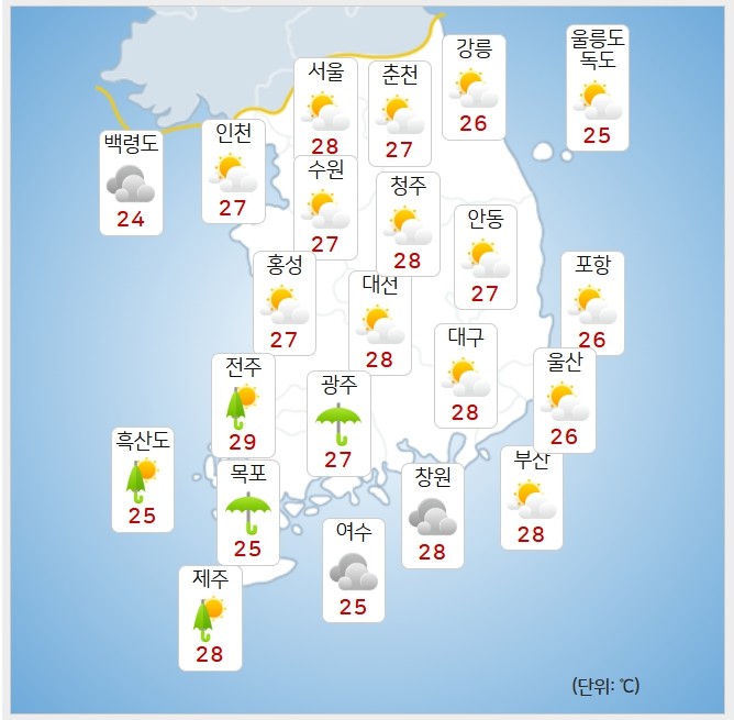 기상청= 오늘 오후 날씨