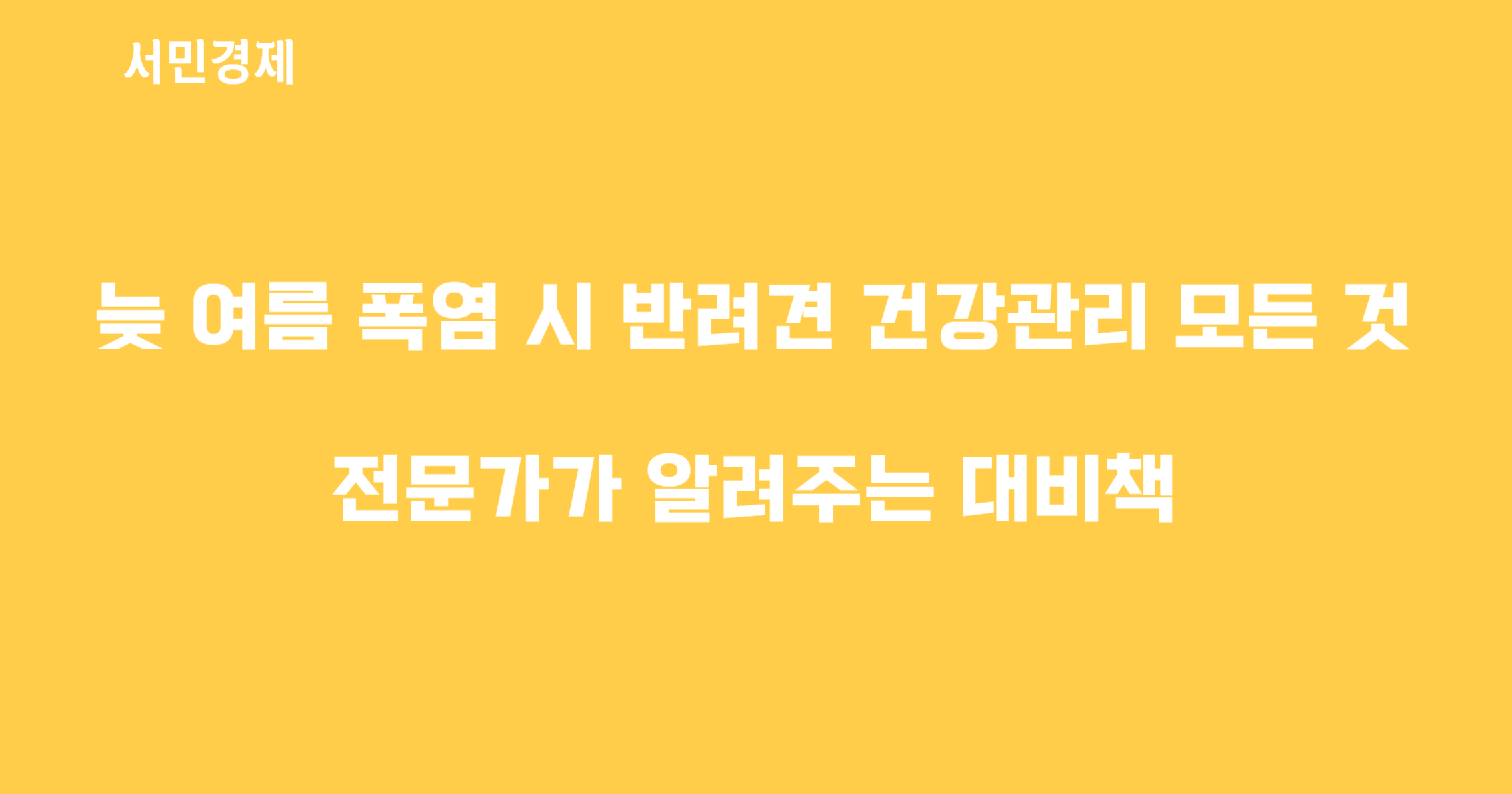 폭염 반려견 건강관리
