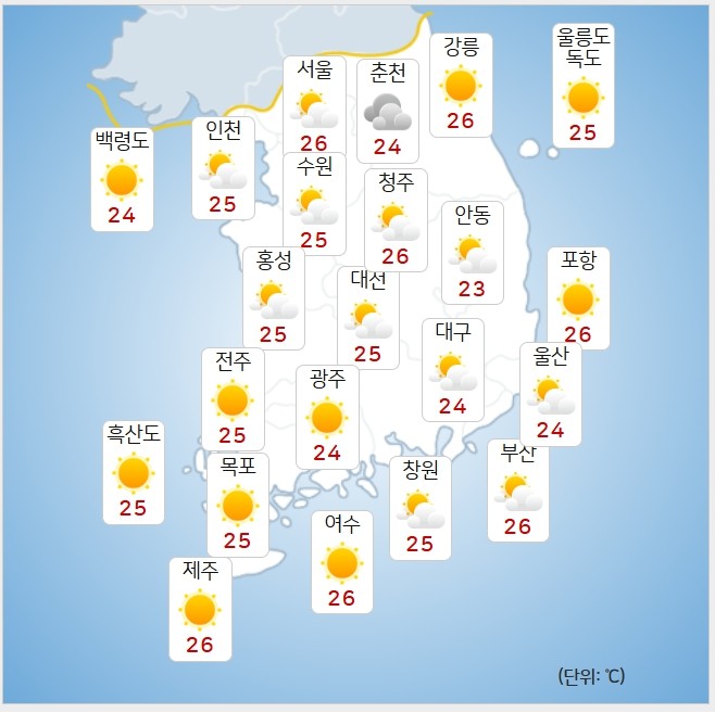 기상청= 오늘 오전 날씨