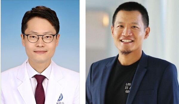 강남세브란스병원 이비인후과 박영민 교수(왼쪽), 미국 USC 두경부센터 데첸 린 교수.